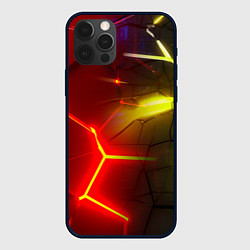 Чехол для iPhone 12 Pro Max Красные плиты с ярким светом, цвет: 3D-черный