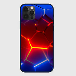 Чехол iPhone 12 Pro Max Светящиеся лавой неоновые плиты в разломе