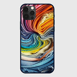 Чехол для iPhone 12 Pro Max Красочная джинсовая воронка, цвет: 3D-черный