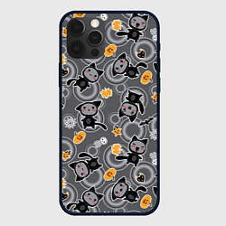 Чехол для iPhone 12 Pro Max Котята на празднике хэллоуин, цвет: 3D-черный