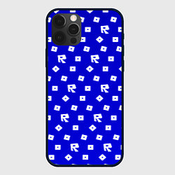 Чехол для iPhone 12 Pro Max Roblox blue pattern, цвет: 3D-черный