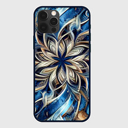 Чехол для iPhone 12 Pro Max Джинса и цветочный орнамент - нейросеть, цвет: 3D-черный