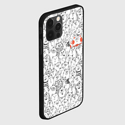 Чехол для iPhone 12 Pro Max Румяная киска и серые коты, цвет: 3D-черный — фото 2