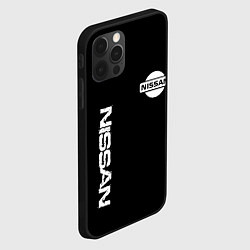 Чехол для iPhone 12 Pro Max Nissan logo white auto, цвет: 3D-черный — фото 2