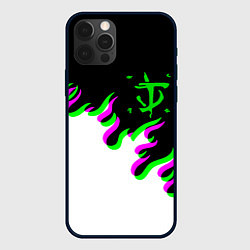 Чехол для iPhone 12 Pro Max Doom logo fire demon, цвет: 3D-черный