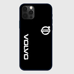 Чехол iPhone 12 Pro Max Volvo white logo auto steel