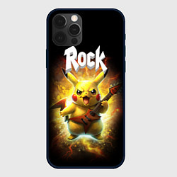 Чехол iPhone 12 Pro Max Пикачу рокер с электрогитарой