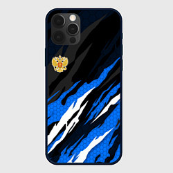 Чехол для iPhone 12 Pro Max Герб России - blue sport, цвет: 3D-черный