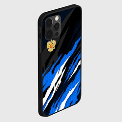 Чехол для iPhone 12 Pro Max Герб России - blue sport, цвет: 3D-черный — фото 2