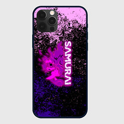 Чехол iPhone 12 Pro Max Samurai neon logo краски