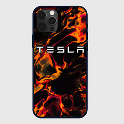 Чехол iPhone 12 Pro Max Tesla red lava