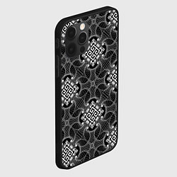 Чехол для iPhone 12 Pro Max Черно белый орнамент, цвет: 3D-черный — фото 2