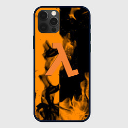 Чехол iPhone 12 Pro Max Half life fire orange