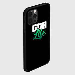 Чехол для iPhone 12 Pro Max GTA life logo, цвет: 3D-черный — фото 2