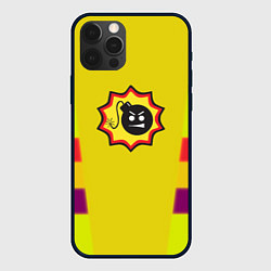 Чехол iPhone 12 Pro Max Serious Sam logo - yellow geometry