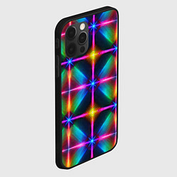 Чехол для iPhone 12 Pro Max Неоновые лучи - калейдоскоп, цвет: 3D-черный — фото 2