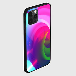 Чехол для iPhone 12 Pro Max Неоновая абстракция градиент, цвет: 3D-черный — фото 2
