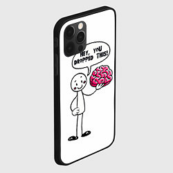 Чехол для iPhone 12 Pro Max Мем с человечком - выпал мозг, цвет: 3D-черный — фото 2