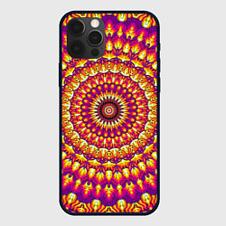 Чехол для iPhone 12 Pro Max Мандала пурпурного пламени, цвет: 3D-черный