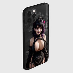 Чехол для iPhone 12 Pro Max Готическая девушка в черном белье с большой грудью, цвет: 3D-черный — фото 2
