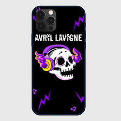 Чехол iPhone 12 Pro Max Avril Lavigne неоновый череп