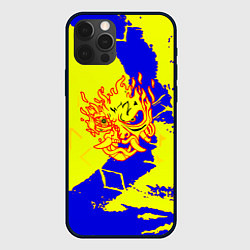 Чехол iPhone 12 Pro Max Samurai logo yellow fire