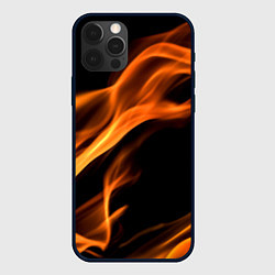 Чехол для iPhone 12 Pro Max Языки пламени текстура, цвет: 3D-черный
