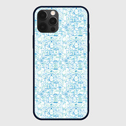 Чехол iPhone 12 Pro Max Дудл - паттерн звери рисованные лайнарт
