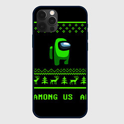 Чехол iPhone 12 Pro Max Among us зелёный