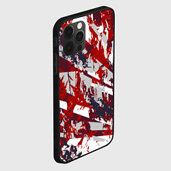 Чехол для iPhone 12 Pro Max Геометрическая абстракция линии на красном, цвет: 3D-черный — фото 2