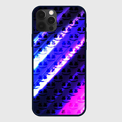 Чехол iPhone 12 Pro Max Marshmello неоновый паттерн