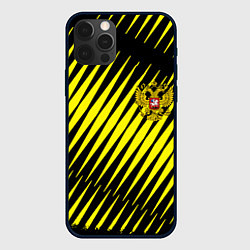 Чехол iPhone 12 Pro Max Герб РФ абстракция