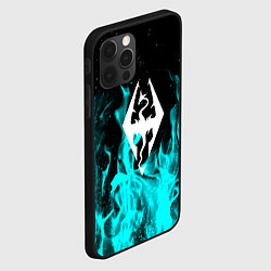 Чехол для iPhone 12 Pro Max The elder scrolls neon flame, цвет: 3D-черный — фото 2