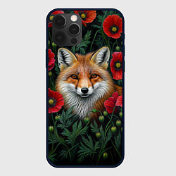 Чехол для iPhone 12 Pro Max Лис среди маков, цвет: 3D-черный