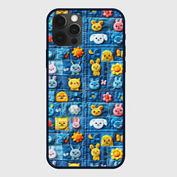 Чехол для iPhone 12 Pro Max Пэчворк с зайчиками, цвет: 3D-черный