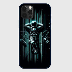 Чехол для iPhone 12 Pro Max Отдыхающий космонавт, цвет: 3D-черный