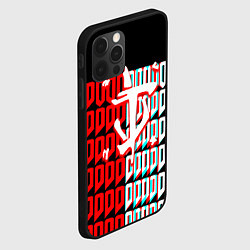 Чехол для iPhone 12 Pro Max Doom logo надписи, цвет: 3D-черный — фото 2