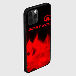 Чехол для iPhone 12 Pro Max Great Wall - red gradient посередине, цвет: 3D-черный — фото 2
