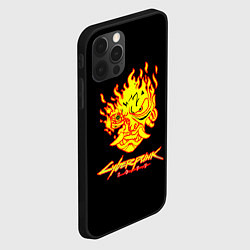 Чехол для iPhone 12 Pro Max Cyberpunk 2077 fire logo, цвет: 3D-черный — фото 2