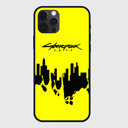 Чехол iPhone 12 Pro Max Cyberpunk 2077 geometry yellow