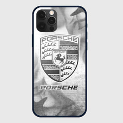 Чехол для iPhone 12 Pro Max Porsche - white gradient, цвет: 3D-черный