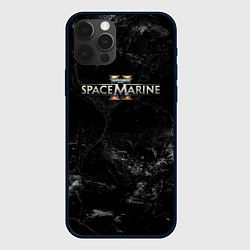 Чехол iPhone 12 Pro Max Warhammer 40000 space marine 2 black logo