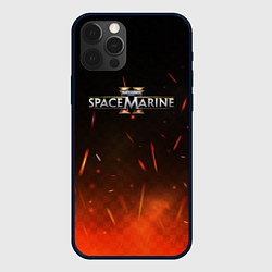 Чехол iPhone 12 Pro Max Warhammer 40000 space marine 2 logo fire