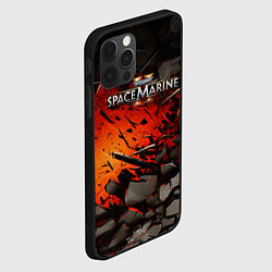 Чехол для iPhone 12 Pro Max Warhammer 40000 space marine 2 взрыв камней, цвет: 3D-черный — фото 2