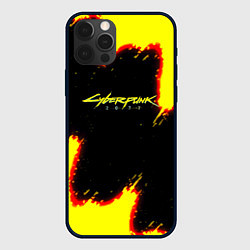 Чехол iPhone 12 Pro Max Cyberpunk 2077 огненный стиль