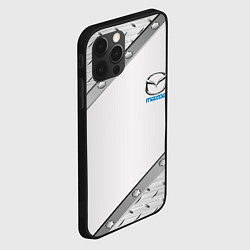 Чехол для iPhone 12 Pro Max Mazda текстура метал, цвет: 3D-черный — фото 2