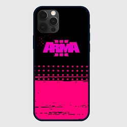 Чехол для iPhone 12 Pro Max ARMA розовая геометрия, цвет: 3D-черный