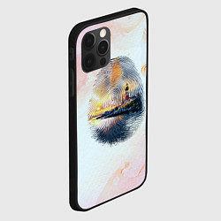 Чехол для iPhone 12 Pro Max Маяк у моря на закате в отпечатке пальца, цвет: 3D-черный — фото 2