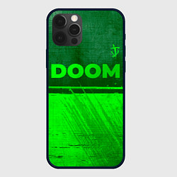 Чехол для iPhone 12 Pro Max Doom - green gradient посередине, цвет: 3D-черный