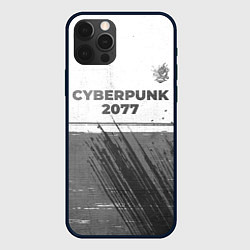 Чехол iPhone 12 Pro Max Cyberpunk 2077 - white gradient посередине